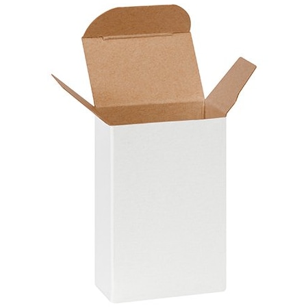 Bsc Preferred 2 x 1 1/4 x 3'' White Reverse Tuck Folding Cartons, 1000PK RTS14W